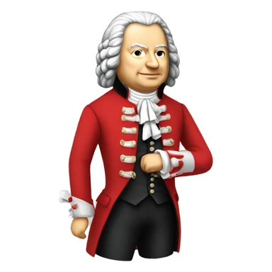 johann sebastian bach standing with red jacket sticker