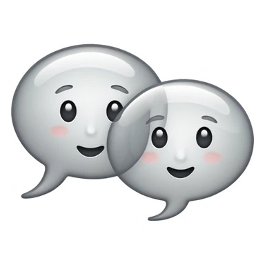 two overlapping speech bubbles one with a whispering swirl representing gossip sticker