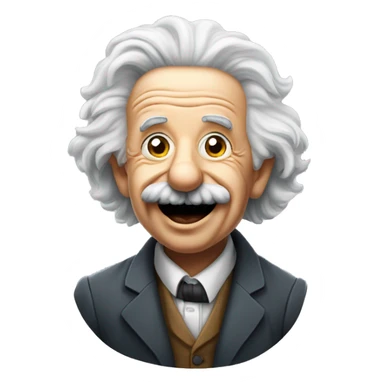 albert einstein with wawing hand and is happy sticker
