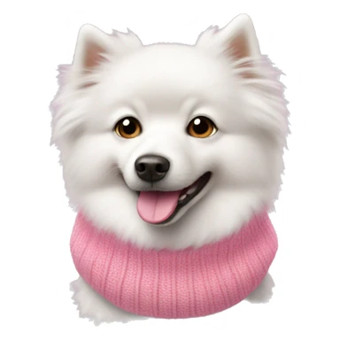 white spitz wearing pink sweater  sticker