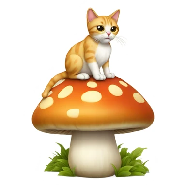 Cat sat on a mushroom sticker