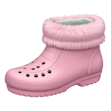crocks with fur liningin pastel pink color sticker