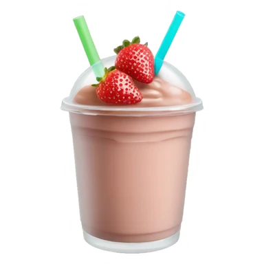 A chocolate strawberry smoothie boba tea sticker