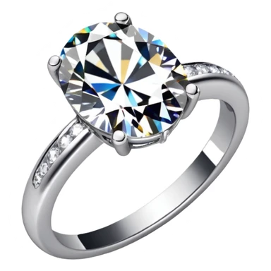 A diamond ring like this one 💍 but the diamond is more elliptic and there are mini diamonds on the silver ring itself sticker