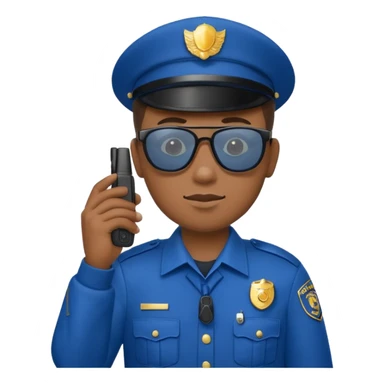 school security, blue cloth, sun glasses, holding walkie-talkie sticker