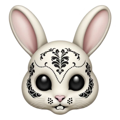 oreille de lapin tête de mort sticker