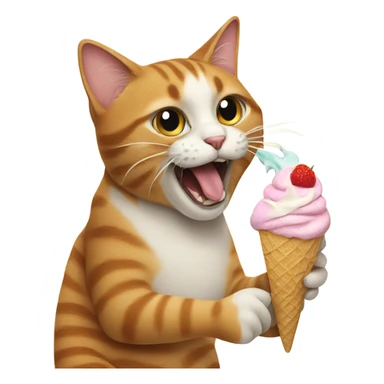 A cat eating ice cream  sticker