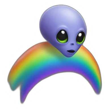 rainbow skin alien sticker