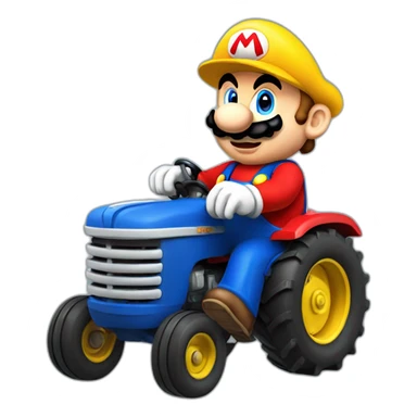 Mario sur un tracteur sticker