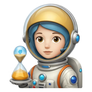 future Explorer with futuristic sandglass sticker