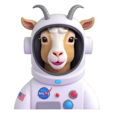 goat astronaut with helmet sticker