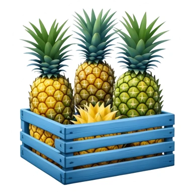 pineapples in a blue crate sticker