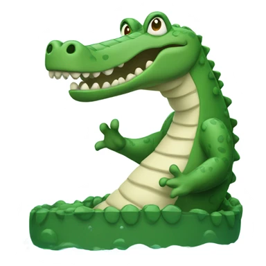 Waving crocodile in the water  sticker