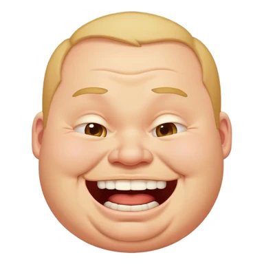 fat man overly laughing until crying  sticker
