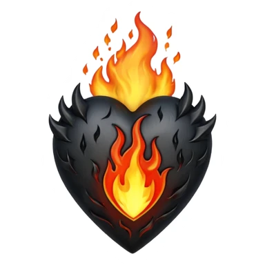 gothic heart with a black flame sticker
