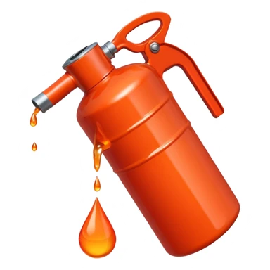 simple red gasoline canister plain dispensing orange drops of fuel sticker