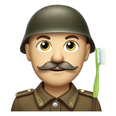 German soldier with toothbrush moustache In brown uniform sticker