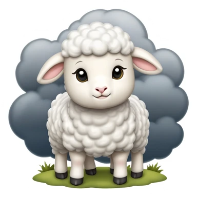 Little lamb with many thunder around  sticker