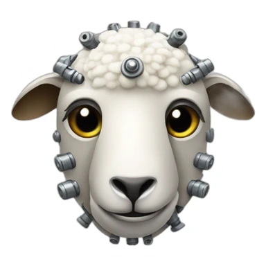 robot sheep with rivets sticker