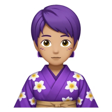 não binário japones kimono roxo sticker