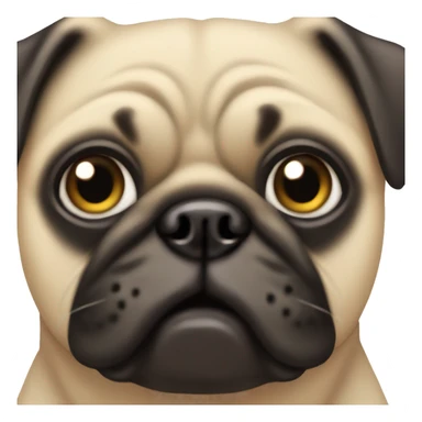 human body pug dog ​​head face sticker