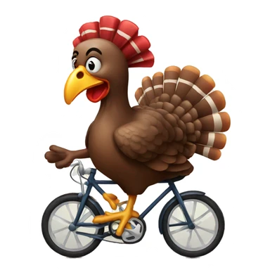 A turkey riding a bike sticker