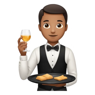 serveur avec un plateau dans la main sticker
