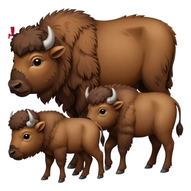 3 Bébés bison sticker