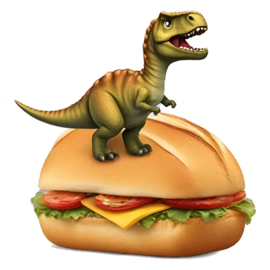 Een broodje kaas waar een dino een hap uit neemt sticker