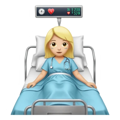 pessoa com a pele amarela deitada em uma maca de hospital sticker