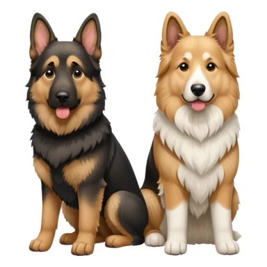 A German shepherd and a great pryreneese  sticker