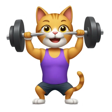 Tom cat lifting weights  sticker