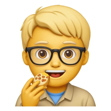 nerd face emoji eats coderabbit logo in emoji style sticker