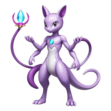 Anthro Sona Colorful Godly Celestial Shiny Mewtwo-Fakemon Fantasy Creature Full Body sticker