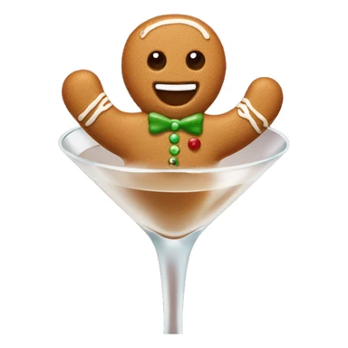 Tiny Gingerbread man in a gingerbread martini sticker