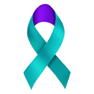 Purple teal Suicide awareness ribbon, heart cookie sticker