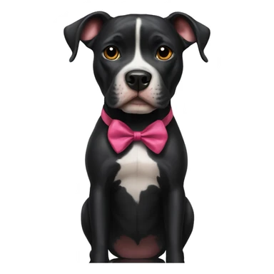 black pitbull with a bow sticker