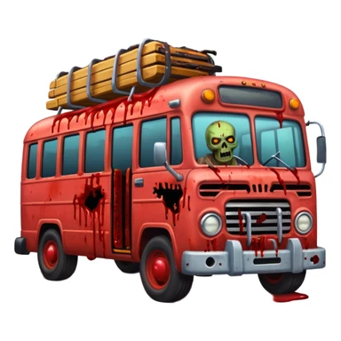 Zombie apocalypse bus..... in the style of your bleeding skull art. More blood and a zombies stuck to the grill that have been ran over. And chainsaws mounted to it to kill more zombies sticker