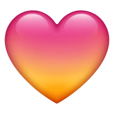 Yellow to orange to dark pink gradient heart sticker