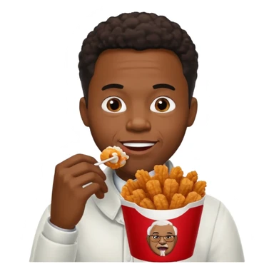 a black male eating KFC sticker