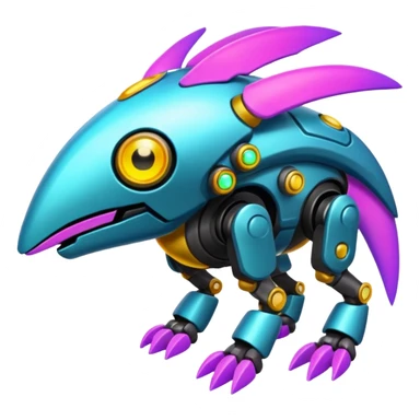  exotic colorful cyber-Protogen-Fakémon-Pokémon-Vernid-creature sticker
