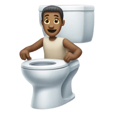 A skibidi toilet man with hooves and shark legs sticker