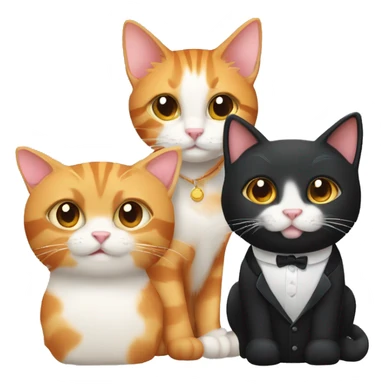 Two cats A Black tuxedo cat and an orange tabby cat sticker