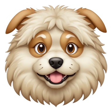 Very ugly  crazy fluffy dog light tan colored sticker