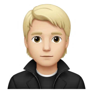 balck and white photo man blonde in jacket sticker