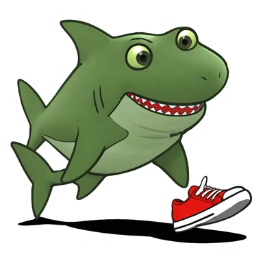 Crea un tiburón con zapatos sticker