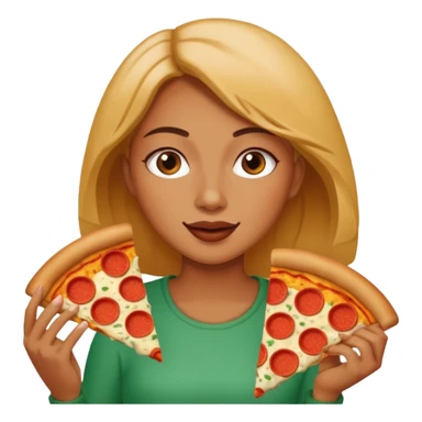 woman who eat pizza
 sticker