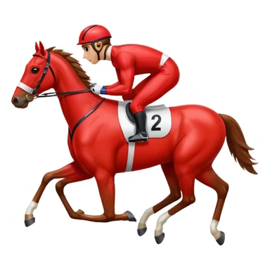 Horse in red racing suit  sticker
