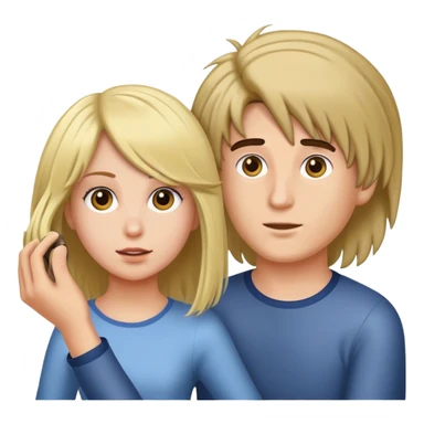 a girl pulling a guys wig off sticker