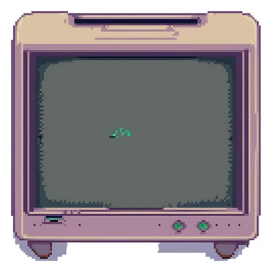 CRT screen cracked with a blinking “404” sticker